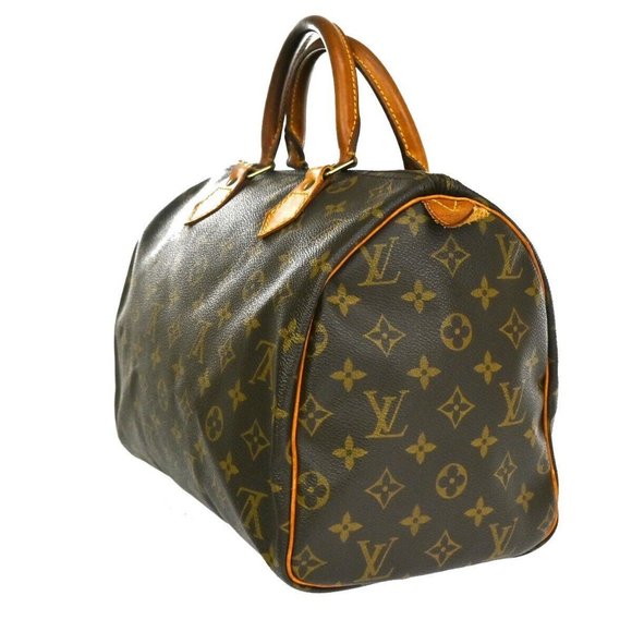 Authentic LOUIS VUITTON Speedy 30 Travel Hand Bag Monogram Leather Brown - Picture 3 of 15